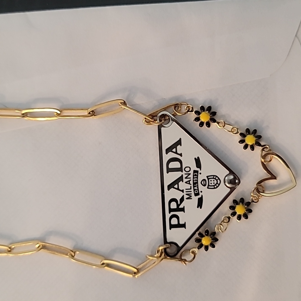 Prada logo necklace NWOT